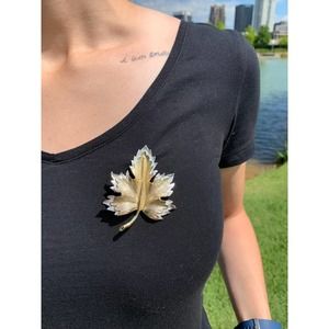 19 Vintage Gold and Silver Leaf Costume Brooch | Vintage Nature Costume Jewelry